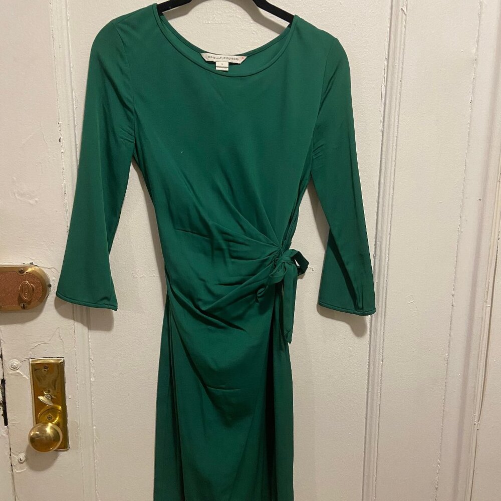 Emerald Green Diane Von Furstenberg Side Tie Dress Size 2